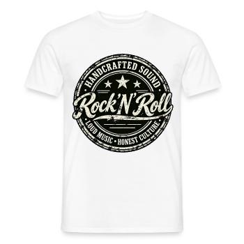 HANDGEFERTIGTER SOUND | Rock 'n' Roll - Männer T-Shirt - Weiß - Vorne - AI Model Male 178 dark (178cm)