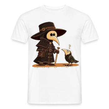 Pestdoktor Rabe Krähe Mittelalter LARP Fantasy - Männer T-Shirt - Weiß - Vorne - AI Model Male 178 dark (178cm)