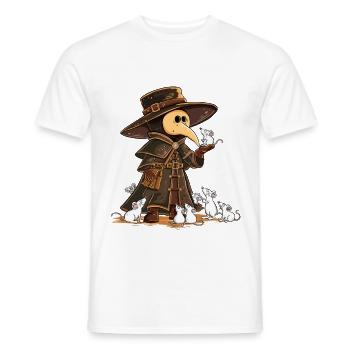 Pestdoktor Mäuse Mittelalter LARP Fantasy Humor - Männer T-Shirt - Weiß - Vorne - AI Model Male 178 dark (178cm)