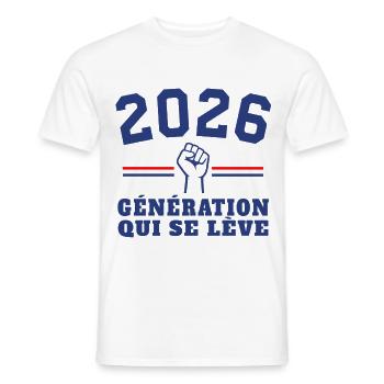 Aufstieg der Generation 2026 - Männer T-Shirt - Weiß - Vorne - AI Model Male 178 dark (178cm)
