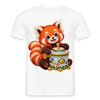 Roter Panda mit Zuckerpflaumen-Spieluhr - Männer T-Shirt - Weiß - Vorne - AI Model Male 178 dark (178cm)