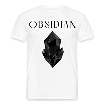 Minimalistischer schwarzer Obsidiankristall - Männer T-Shirt - Weiß - Vorne - AI Model Male 178 dark (178cm)
