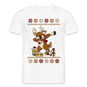 Lustiges Rentier Weihnachten Geschenk - Männer T-Shirt - Weiß - Vorne - AI Model Male 178 dark (178cm)