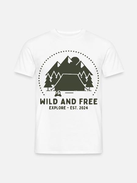 Waldcamping Freiheit - Männer T-Shirt - Weiß