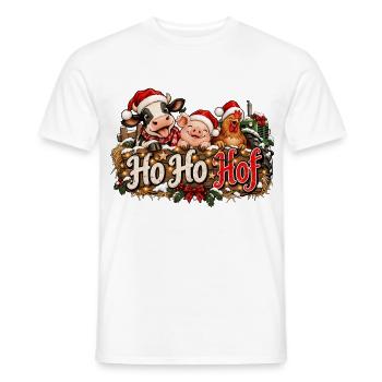 Weihnachten Landleben Ho Ho Hof Landwirtschaft  - Männer T-Shirt - Weiß - Vorne - AI Model Male 178 dark (178cm)