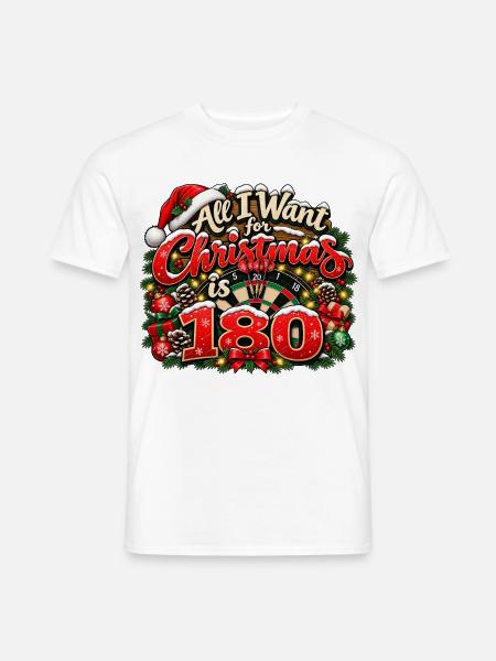 Weihnachten Dart 180 weihnachtliches Dart Motiv  - Männer T-Shirt - Weiß
