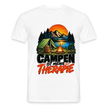 Camping ist meine Therapie - Männer T-Shirt - Weiß - Vorne - AI Model Male 178 dark (178cm)