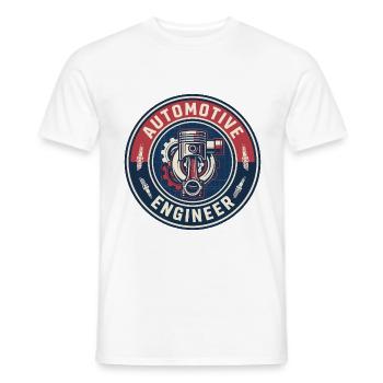 Kolbenabzeichen des Vintage Automotive Engineer-Motors - Männer T-Shirt - Weiß - Vorne - AI Model Male 178 dark (178cm)