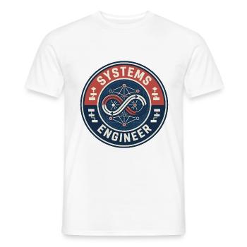 Vintage Systems Engineer Netzwerk-Flussdiagramm-Abzeichen - Männer T-Shirt - Weiß - Vorne - AI Model Male 178 dark (178cm)