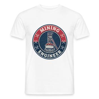 Vintage Mining Engineer Headframe-Wagenabzeichen-Deckel - Männer T-Shirt - Weiß - Vorne - AI Model Male 178 dark (178cm)