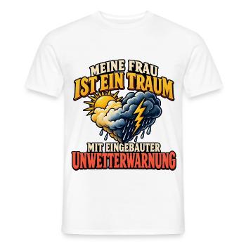 Meine Frau ist ein Traum – Ehe Humor Spruch - Männer T-Shirt - Weiß - Vorne - AI Model Male 178 dark (178cm)