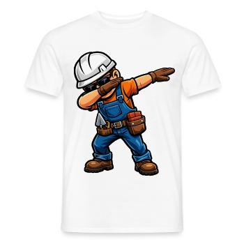 Dabbing Maurer – Lustiges Handwerker Motiv - Männer T-Shirt - Weiß - Vorne - AI Model Male 178 dark (178cm)