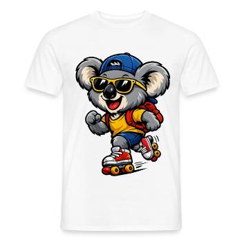 Koala mit Rollschuhen – Süßes Freizeitmotiv - Männer T-Shirt - Weiß - Vorne - AI Model Male 178 dark (178cm)