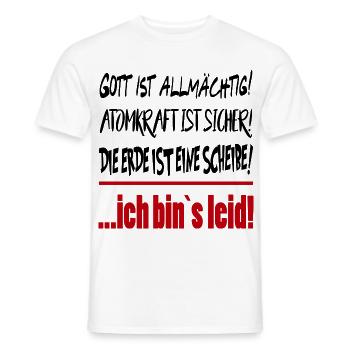 Erde Scheibe Gott Allmächtig Sprüche Floskel  - Männer T-Shirt - Weiß - Vorne - AI Model Male 178 dark (178cm)