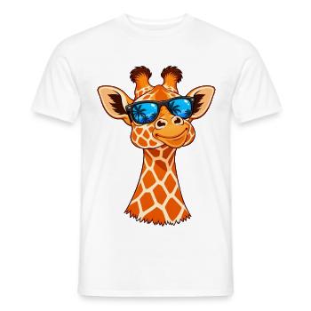 Coole Giraffe mit Sonnenbrille – Sommer Vibes - Männer T-Shirt - Weiß - Vorne - AI Model Male 178 dark (178cm)