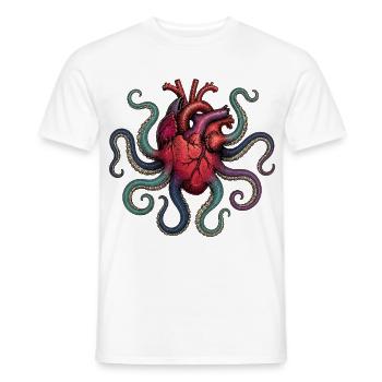 Anatomical Heart Octopus - Männer T-Shirt - Weiß - Vorne - AI Model Male 178 dark (178cm)