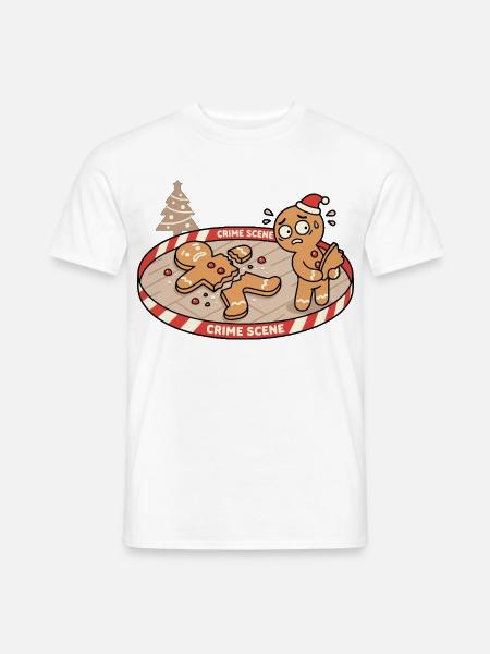 Kawaii Tatort-Lebkuchen-Keksraub - Männer T-Shirt - Weiß