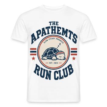 APATHETMTS Run Club Schildkröte - Männer T-Shirt - Weiß - Vorne - AI Model Male 178 dark (178cm)
