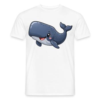 Pottwal Kawaii Style – Süßer Meeresriese - Männer T-Shirt - Weiß - Vorne - AI Model Male 178 dark (178cm)