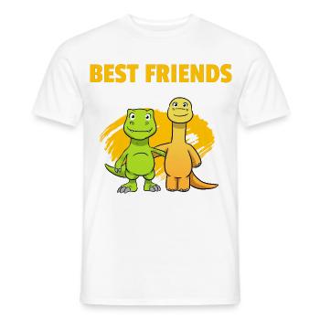 Best Friends Dinos Beste Freunde Dinosaurier - Männer T-Shirt - Weiß - Vorne - AI Model Male 178 dark (178cm)