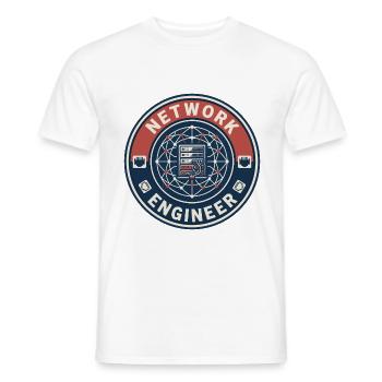 Vintage Network Engineer Server-Rack-Topologie-Topologie oben - Männer T-Shirt - Weiß - Vorne - AI Model Male 178 dark (178cm)
