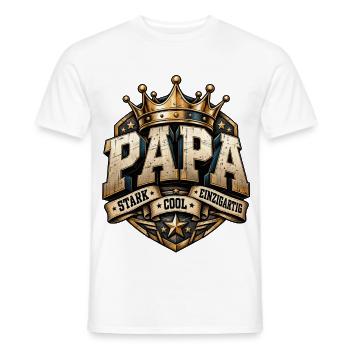 Vatertag Papa stark cool & einzigartig  - Männer T-Shirt - Weiß - Vorne - AI Model Male 178 dark (178cm)