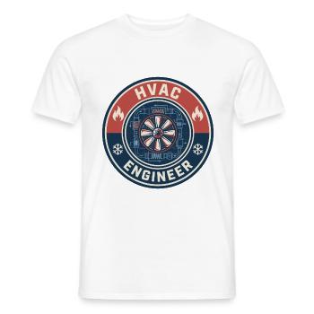 Vintage HVAC-Ingenieur Lüftungskanal-Lüfter-Abzeichen - Männer T-Shirt - Weiß - Vorne - AI Model Male 178 dark (178cm)