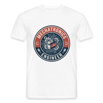 Vintage Mechatronik-Ingenieur Servomotor-Abzeichen - Männer T-Shirt - Weiß - Vorne - AI Model Male 178 dark (178cm)