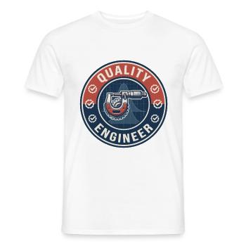 Vintage Quality Engineer Mikrometer-Glockenkurvenoberseite - Männer T-Shirt - Weiß - Vorne - AI Model Male 178 dark (178cm)