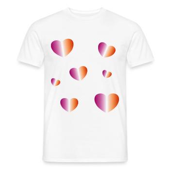 Lesbische Flaggenherzen - Männer T-Shirt - Weiß - Vorne - AI Model Male 178 dark (178cm)