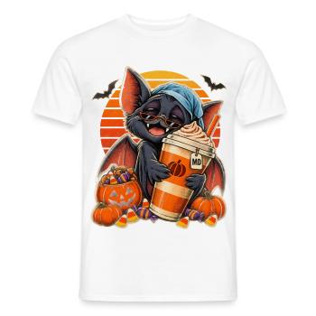 Halloween Fledermaus-Arzt mit Kaffee für müde - Männer T-Shirt - Weiß - Vorne - AI Model Male 178 dark (178cm)