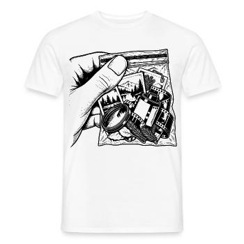 Suchtfoto Argentique – Filmverpackungsbeutel - Männer T-Shirt - Weiß - Vorne - AI Model Male 178 dark (178cm)