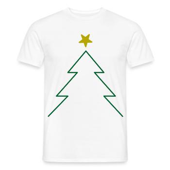 Weihnachtsbaum mit Stern - Schlichter Tannenbaum - Männer T-Shirt - Weiß - Vorne - AI Model Male 178 dark (178cm)
