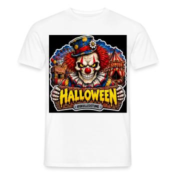 SkullCostume Halloween Edition: Der Killerclown - Männer T-Shirt - Weiß - Vorne - AI Model Male 178 dark (178cm)