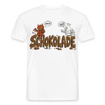 Schokolade Engelchen Teufelchen Nö Doch Naschkatze - Männer T-Shirt - Weiß - Vorne - AI Model Male 178 dark (178cm)