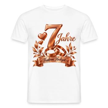 7.Hochzeitstag , Kupferne Hochzeit , 7 Jahre - Männer T-Shirt - Weiß - Vorne - AI Model Male 178 dark (178cm)