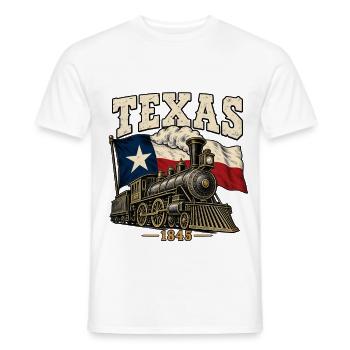 Texas Eisenbahn 1845 Vintage - Männer T-Shirt - Weiß - Vorne - AI Model Male 178 dark (178cm)