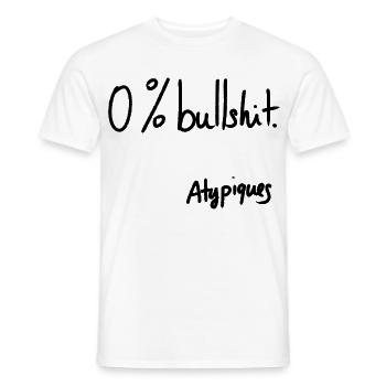 0% Bullshit – Atypische Sammlung - Männer T-Shirt - Weiß - Vorne - AI Model Male 178 dark (178cm)
