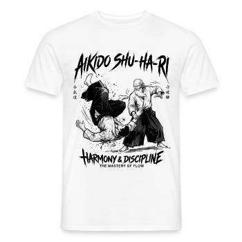 Japanese Martial Arts Aikido Flow Dynamics - Männer T-Shirt - Weiß - Vorne - AI Model Male 178 dark (178cm)