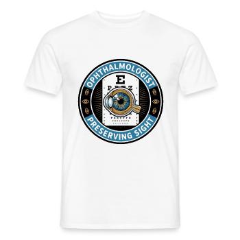 Augenarzt Snellen Akten-Abzeichen-Geschenk - Männer T-Shirt - Weiß - Vorne - AI Model Male 178 dark (178cm)