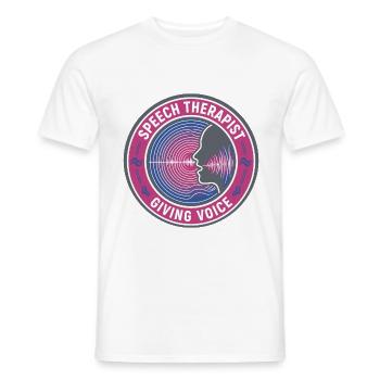 Sprachtherapeutin gibt Stimmwellen-Abzeichen-Geschenk - Männer T-Shirt - Weiß - Vorne - AI Model Male 178 dark (178cm)