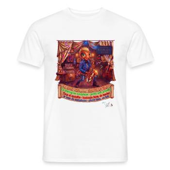 Ameise MALÚ Saxophon Retro Café Jazz Musik Pop Art - Männer T-Shirt - Weiß - Vorne - AI Model Male 178 dark (178cm)