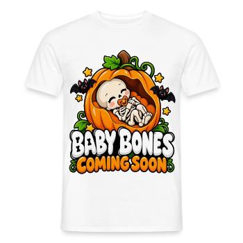 Kürbis-Skelett Baby Bones Ankündigung - Männer T-Shirt - Weiß - Vorne - AI Model Male 178 dark (178cm)