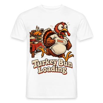 Turkey Bun Loading witzige - Männer T-Shirt - Weiß - Vorne - AI Model Male 178 dark (178cm)