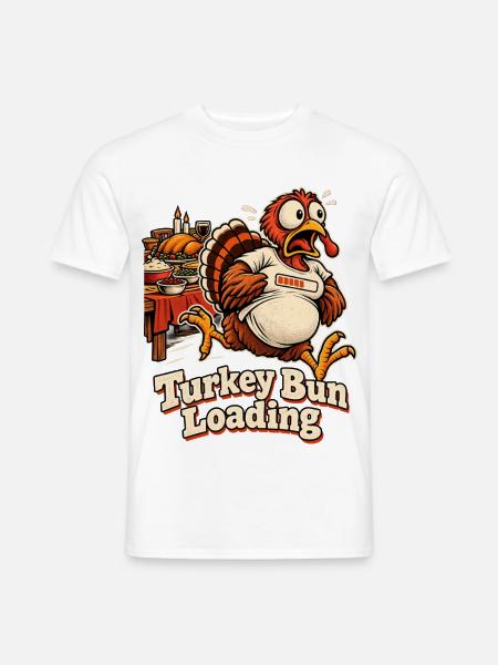 Turkey Bun Loading witzige - Männer T-Shirt - Weiß