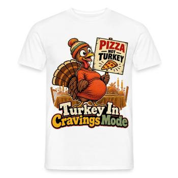 Turkey In Cravings Mode witzig schwanger an - Männer T-Shirt - Weiß - Vorne - AI Model Male 178 dark (178cm)