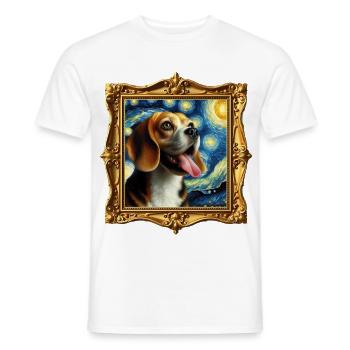 Beagle Starry Night - Männer T-Shirt - Weiß - Vorne - AI Model Male 178 dark (178cm)