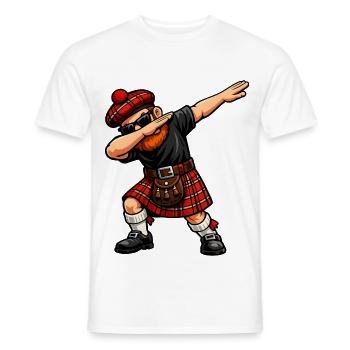 Dabbing Schotte – Lustiges Schottland-Motiv - Männer T-Shirt - Weiß - Vorne - AI Model Male 178 dark (178cm)