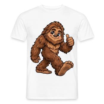 Bigfoot Kawaii Style – Süßes Fabelwesen - Männer T-Shirt - Weiß - Vorne - AI Model Male 178 dark (178cm)
