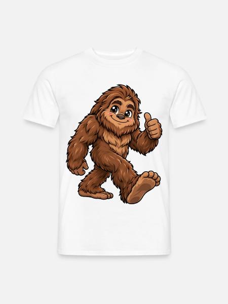 Bigfoot Kawaii Style – Süßes Fabelwesen - Männer T-Shirt - Weiß